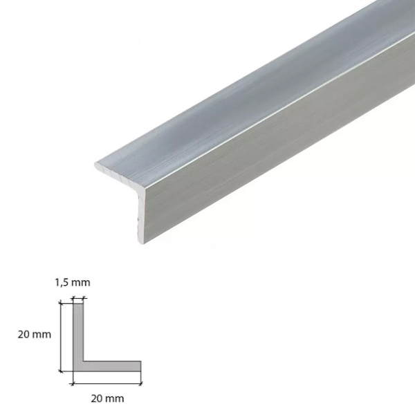 1m Lightweight Aluminum Angle Corner Trim Edging for Cover Internal & External Corners