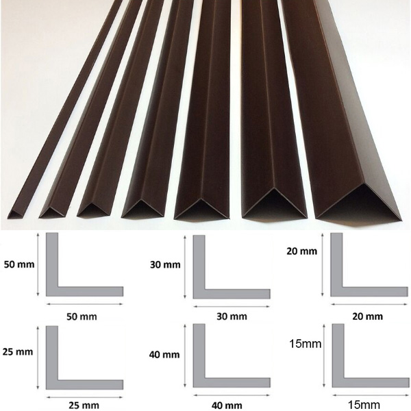 1m Plastic PVC Corner 90 Degree Brown Cover Angle Trim