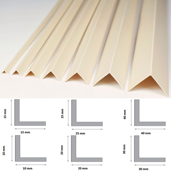 1m Ivory Plastic PVC Corner 90 Degree Angle Trim For Wooden Wall Panels