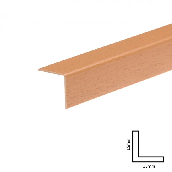 1m Long Wood Effect PVC Angle Cover Trim Rigid Plastic Corner Guard