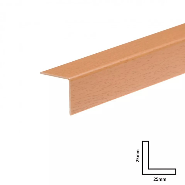 1m Long Wood Effect PVC Angle Cover Trim Rigid Plastic Corner Guard