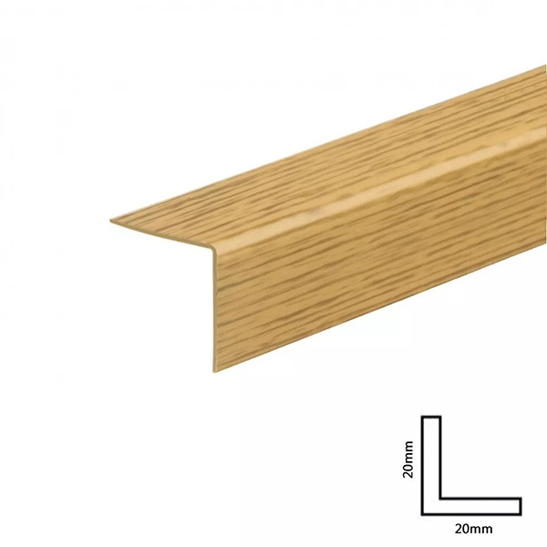 1m Long Wood Effect PVC Angle Cover Trim Rigid Plastic Corner Guard