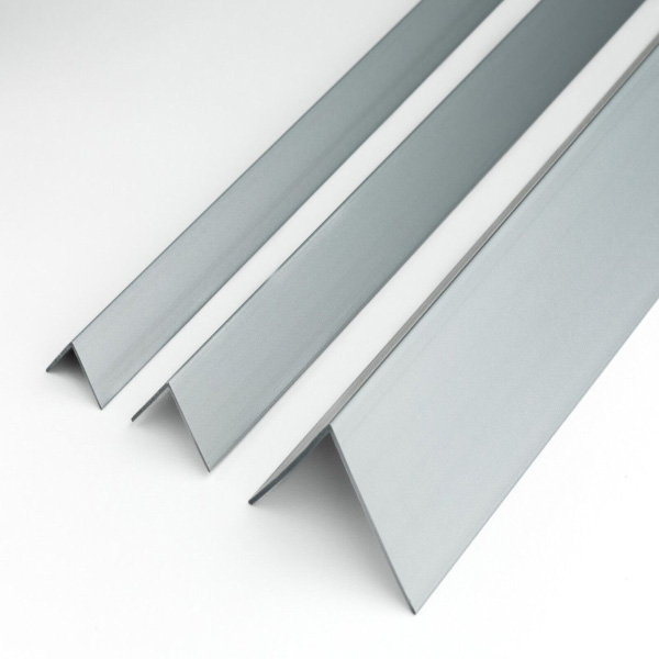 90 Degree Silver Plastic PVC Corner Angle Trim - 1m Long