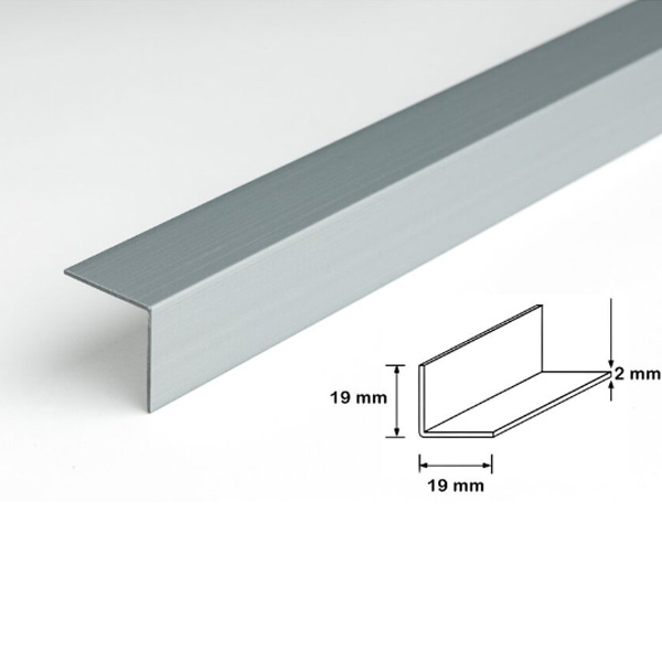 90 Degree Silver Plastic PVC Corner Angle Trim - 1m Long