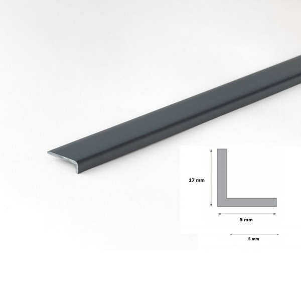 1m Plastic Pvc Corner Unequal Anthracite 90 Degree Angle Trim