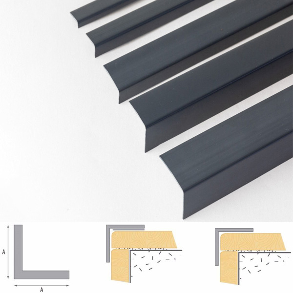 1m Plastic Pvc Corner Unequal Anthracite 90 Degree Angle Trim