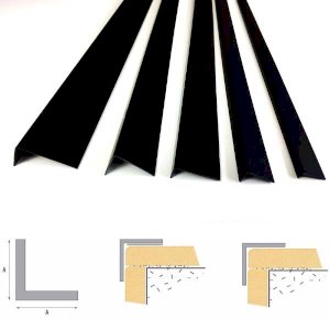 1m Black Plastic PVC Unequal 90 Degree Angle Corner Trim