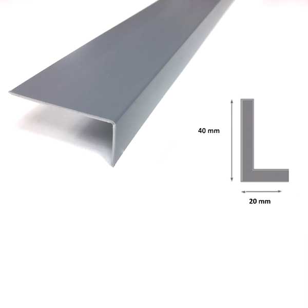 1m Unequal Gray Plastic PVC Corner 90 Degree Angle Trim