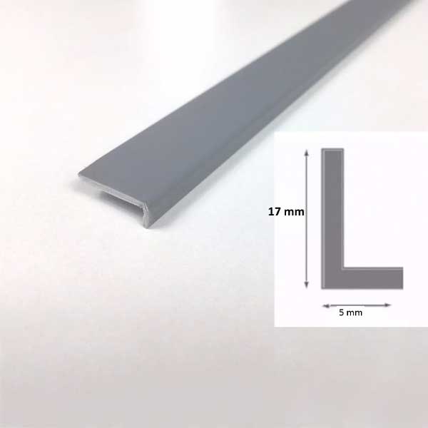 1m Unequal Gray Plastic PVC Corner 90 Degree Angle Trim