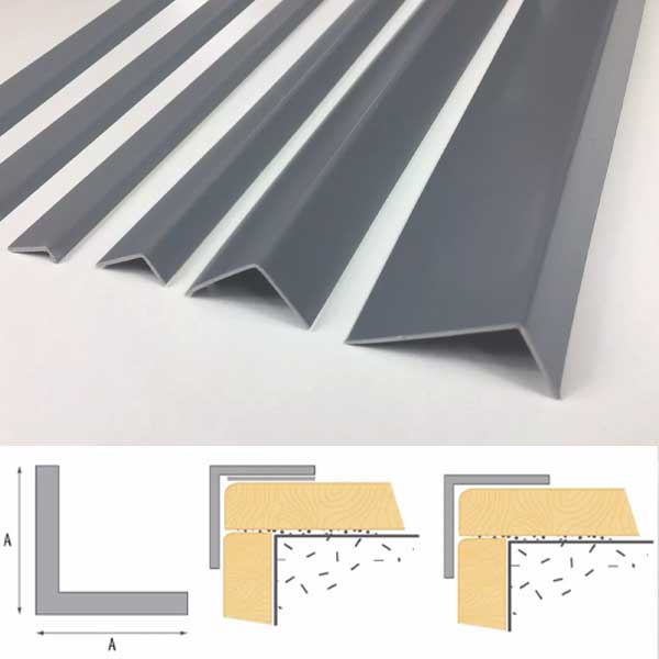 1m Unequal Gray Plastic PVC Corner 90 Degree Angle Trim