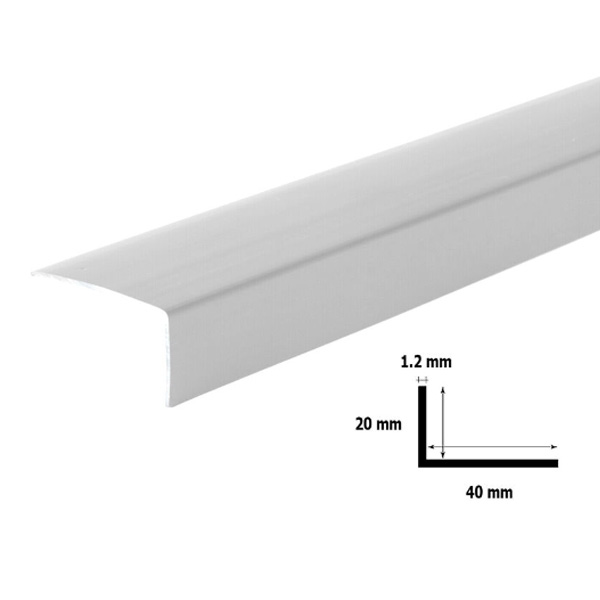 1m Light Grey PVC Unequal Plastic Corner 90 Degree Angle Trim