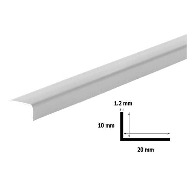 1m Light Grey PVC Unequal Plastic Corner 90 Degree Angle Trim