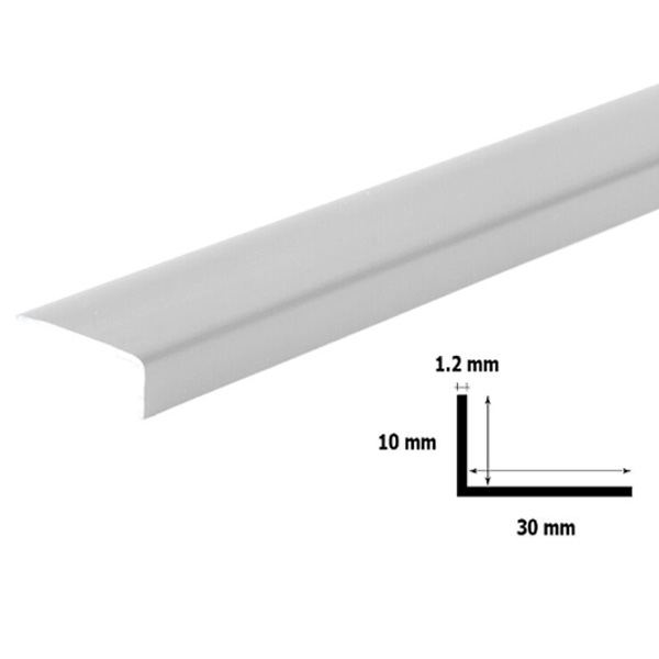 1m Light Grey PVC Unequal Plastic Corner 90 Degree Angle Trim