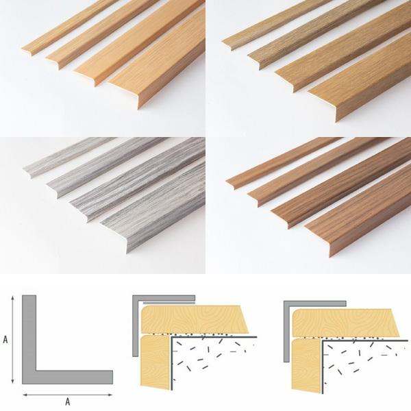 1m Wood Effect Unequal Plastic PVC Corner 90 Degree Angle Trim