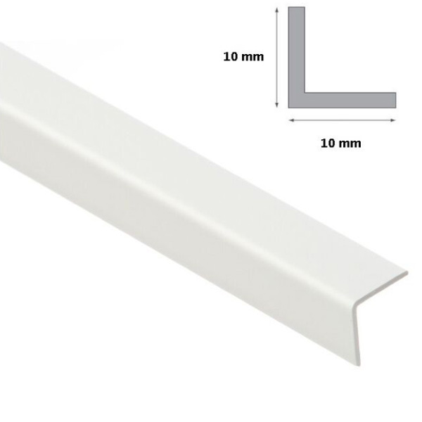 1m Plastic PVC White Corner 90 Degree Angle Trim Edge Protector