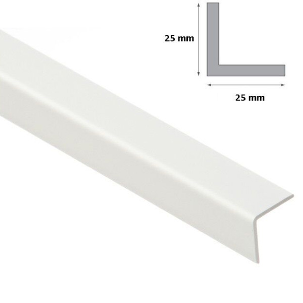 1m Plastic PVC White Corner 90 Degree Angle Trim Edge Protector