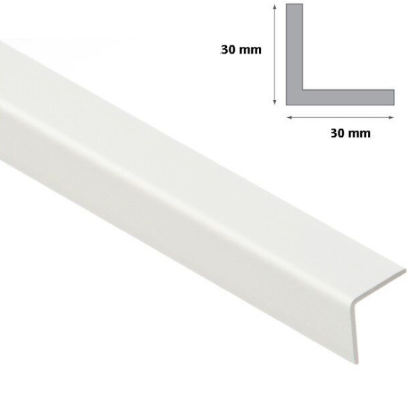 1m Plastic PVC White Corner 90 Degree Angle Trim Edge Protector