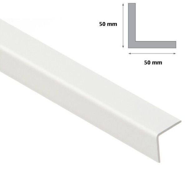 1m Plastic PVC White Corner 90 Degree Angle Trim Edge Protector