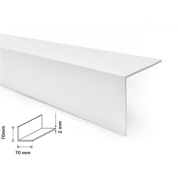 1m Plastic PVC White Corner 90 Degree Angle Trim Edge Protector