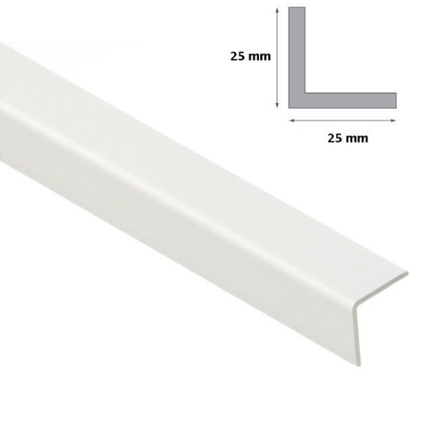 1m Plastic PVC White Corner 90 Degree Angle Trim Edge Protector