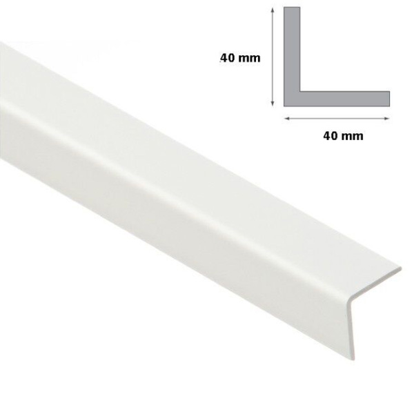 1m Plastic PVC White Corner 90 Degree Angle Trim Edge Protector