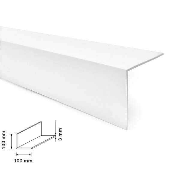 90 Degree Angle White Plastic PVC Corner 1m Long Cover Trim