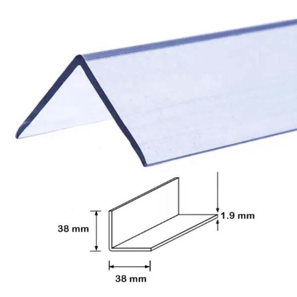 2.44m Clear Plastic 90 Degree PVC Corner Angle Trim Moulding