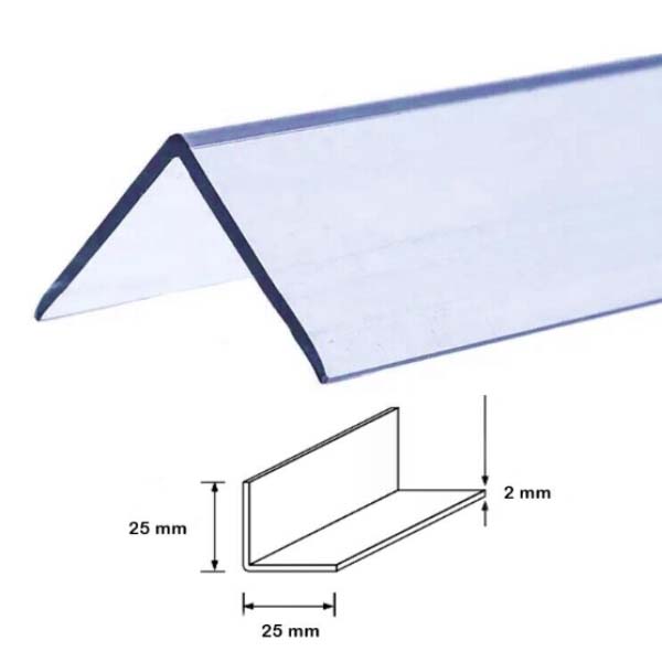 2.44m Clear Plastic 90 Degree PVC Corner Angle Trim Moulding