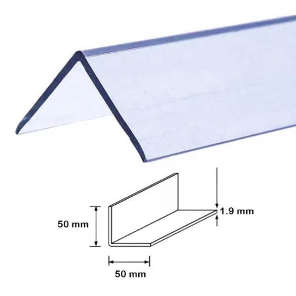 2.44m Clear Plastic 90 Degree PVC Corner Angle Trim Moulding