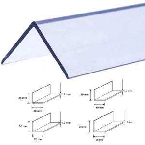 2.44m Clear Plastic 90 Degree PVC Corner Angle Trim Moulding