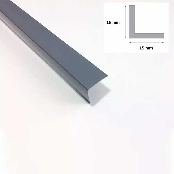 2.5m Grey Plastic PVC Corner 90 Degree Angle Trim