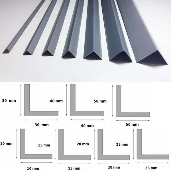 2.5m Grey Plastic PVC Corner 90 Degree Angle Trim