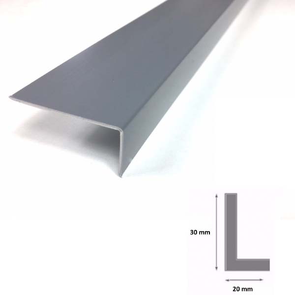 2.5m Plastic PVC Unequal 90 Degree Gray Corner Angle Trim