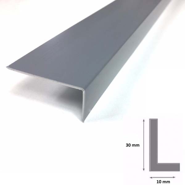 2.5m Plastic PVC Unequal 90 Degree Gray Corner Angle Trim