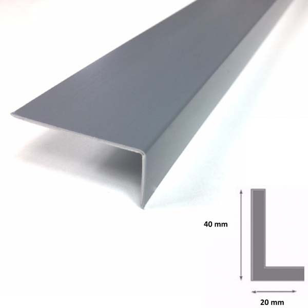 2.5m Plastic PVC Unequal 90 Degree Gray Corner Angle Trim