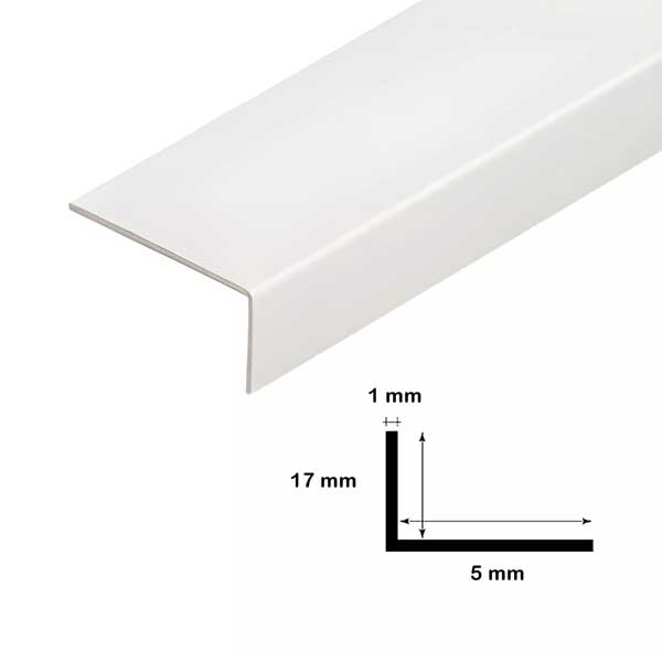 2.5m Unequal White Plastic PVC Corner 90 Degree Angle Trim