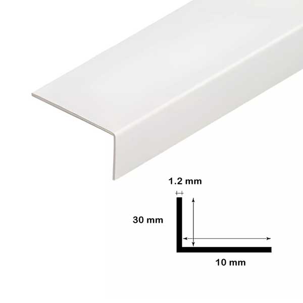 2.5m Unequal White Plastic PVC Corner 90 Degree Angle Trim