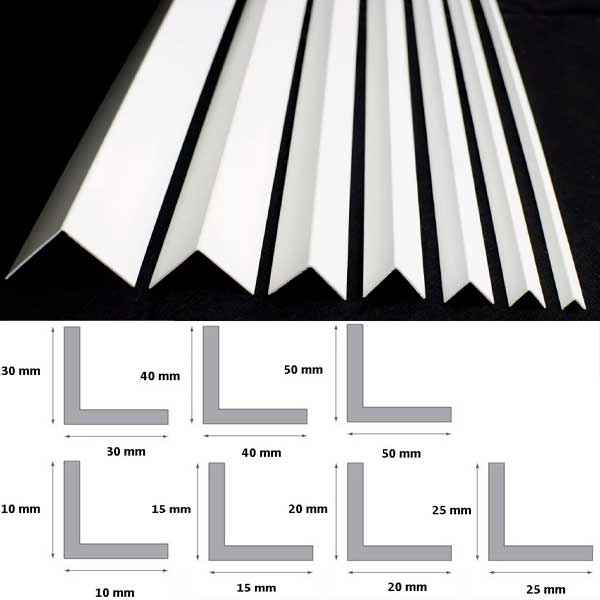 2.5m White Plastic PVC Corner 90 Degree Angle Trim