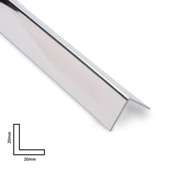  Chrome 20mm x 20mm External Plastic Bathroom Edging Trim Corner