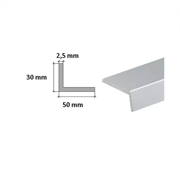 Aluminium Lightweight 2m Long Extruded Angle 