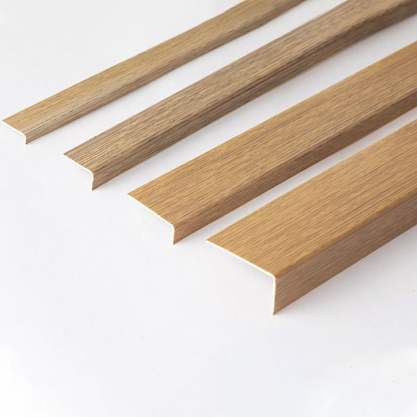 90 Degree Angle Strip 2.5m Long Unequal Wood Effect PVC Plastic Corner 