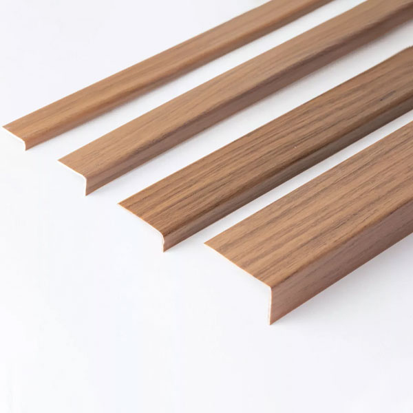 90 Degree Angle Strip 2.5m Long Unequal Wood Effect PVC Plastic Corner 