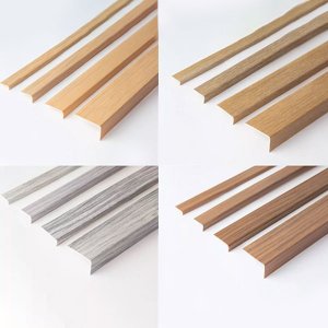 90 Degree Angle Strip 2.5m Long Unequal Wood Effect PVC Plastic Corner 