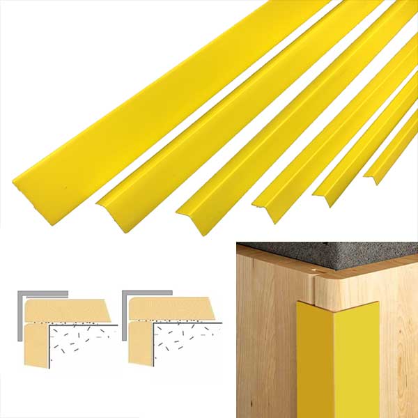 90 Degree Durable Plastic PVC Corner Yellow Angle Trim