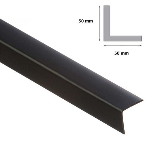 2.5m Black Plastic PVC 90 Degree Corner Angle Trim For Wall Protection