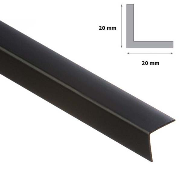 2.5m Black Plastic PVC 90 Degree Corner Angle Trim For Wall Protection