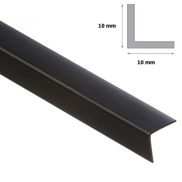 2.5m Black Plastic PVC 90 Degree Corner Angle Trim For Wall Protection