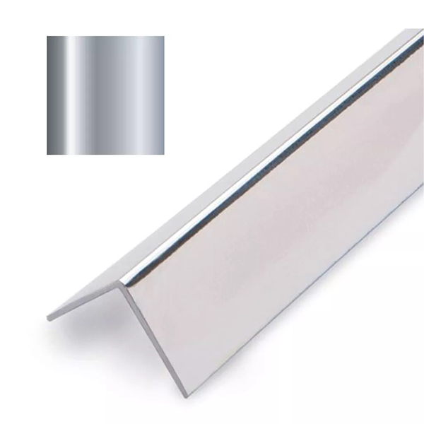 PVC 2.45m Chrome Silver Effect Internal Angle Wall Cladding Trim