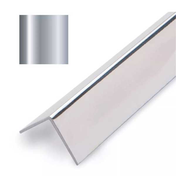 PVC 2.45m Chrome Silver Effect Internal Angle Wall Cladding Trim