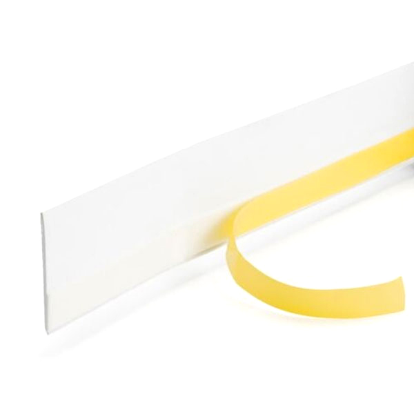 Flat Self-Adhesive White PVC Cover Strip Door & Window Architrave - 6m Long